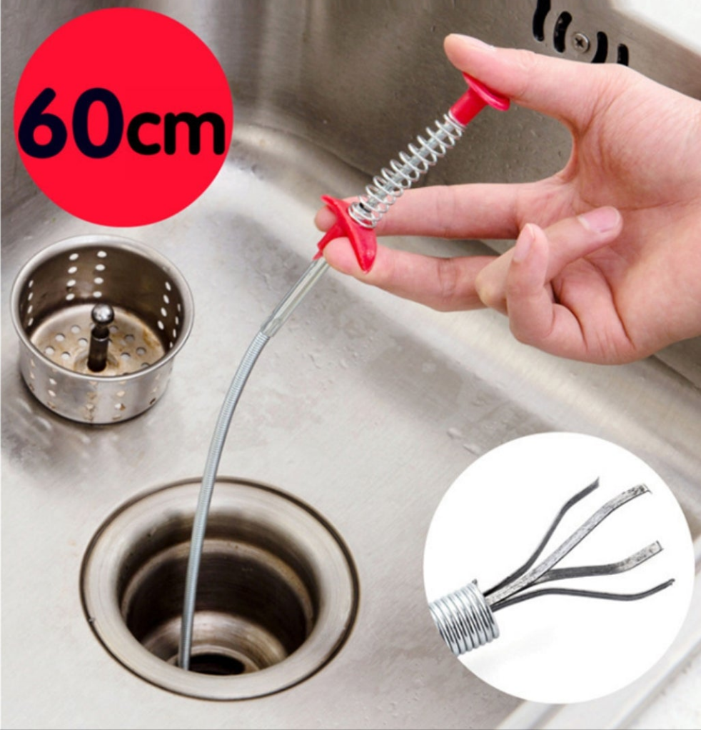 60CM Sewer Dredger Spring Pipe Dredging Tool Household Hair Cleaner Drain Clog Remover Cleaning Tools Household For Kitchen Sink Kitchen Gadgets